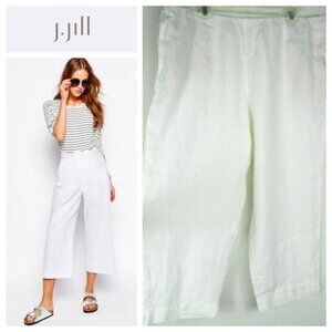 NEW Pure J JILL White CROPS Capris Pants LINEN 3X